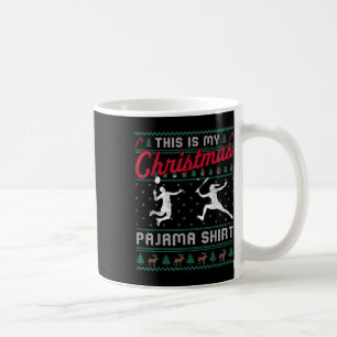 Das ist mein Weihnachts-Pyjama-Badminton-hässliche Kaffeetasse
