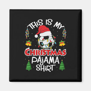 Das ist mein Weihnachts-Pyjama-Fußballspieler Weih Magnet