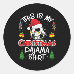 Das ist mein Weihnachts-Pyjama-Fußballspieler Weih Runder Aufkleber