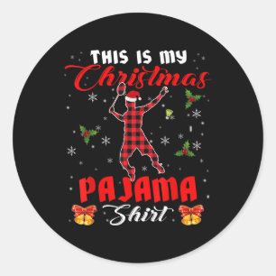 Das ist mein Weihnachts-Pyjama-Hemd Santa Karo Bad Runder Aufkleber