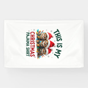 Das ist mein Weihnachts-Pyjama-Shirt Katzenliebhab Banner