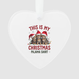 Das ist mein Weihnachts-Pyjama-Shirt Katzenliebhab Ornament