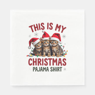 Das ist mein Weihnachts-Pyjama-Shirt Katzenliebhab Serviette