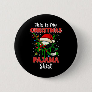 Das ist mein Weihnachts-Pyjama-Shirt Xmas Hockey E Button