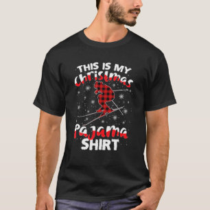 Das ist mein Weihnachts-Skifahren Pajama Karierten T-Shirt