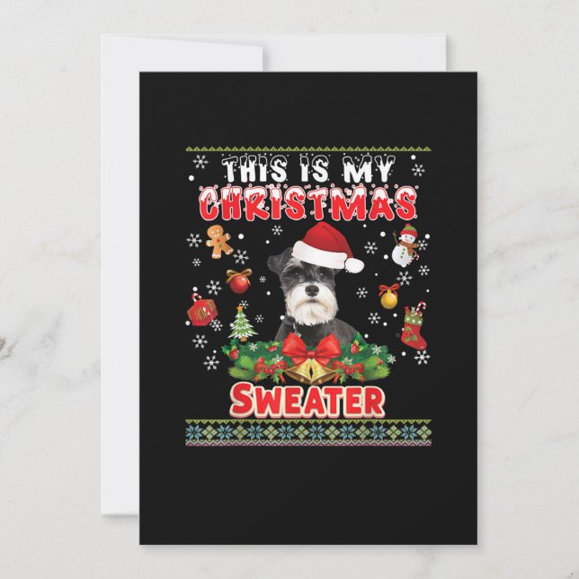 Das ist mein Weihnachts-Sweater Schnauzer-Hund Ugl Ankündigung (Vorderseite)