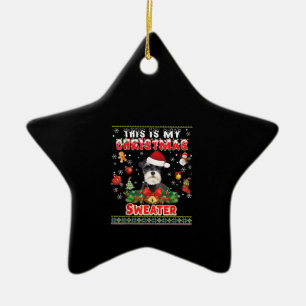 Das ist mein Weihnachts-Sweater Schnauzer-Hund Ugl Keramik Ornament