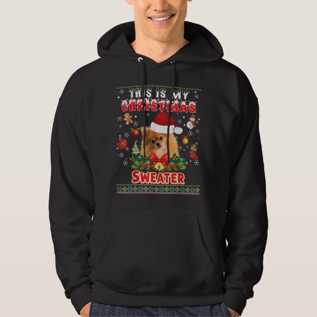 Das ist mein Weihnachts-Sweater-Spitz Hund Ugly M Hoodie (Vorderseite)