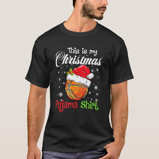 Das ist mein Weihnachtsbasketball 1 Santa Ha T-Shirt (Vorderseite)