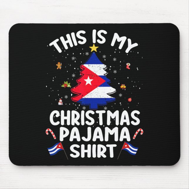 Das ist mein Weihnachtsbaum Pajama Shirt Cu Flag T Mousepad (Vorne)