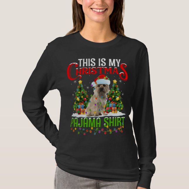 Das ist mein Weihnachtsfest Pajama Terrier Dog Wei T-Shirt (Vorderseite)