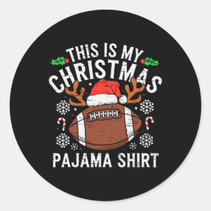 Das ist mein Weihnachtsfußball Pajama Shirt Sport Runder Aufkleber