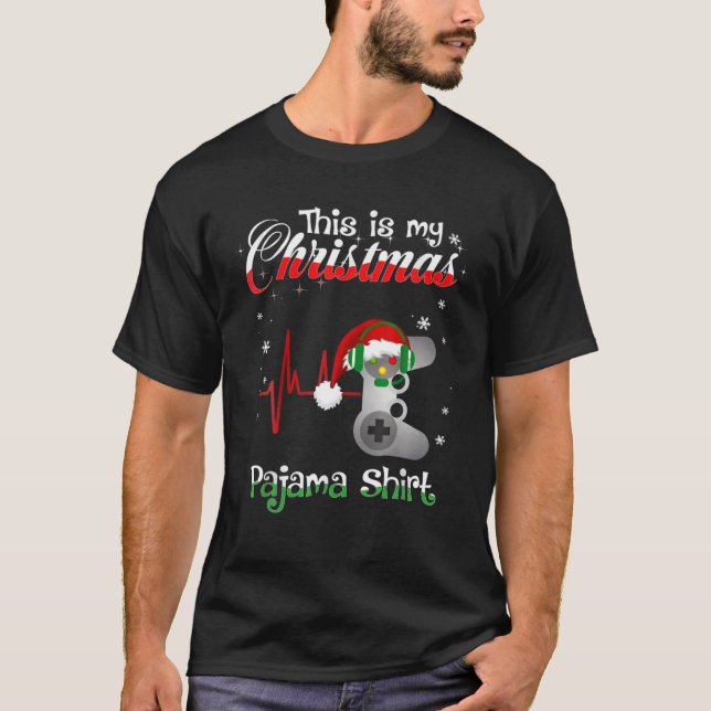 Das ist mein WeihnachtsGamer Pajama für Jungs Männ T-Shirt (Vorderseite)