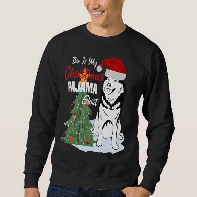 Das ist mein Weihnachtspajama Funny Husky Dog Sweatshirt (Vorderseite)