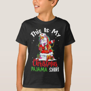 Das ist mein Weihnachtspajama Funny Santa Unicorn T-Shirt