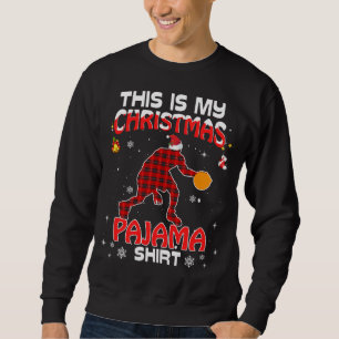 Das ist mein WeihnachtspajamaRed Kariert Basketbal Sweatshirt