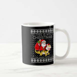 Das ist mein Weihnachtspajamas Santa Riding Lizard Kaffeetasse
