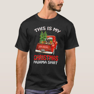 Das ist mein Weihnachtspyjama Pug Truck Rot T-Shirt