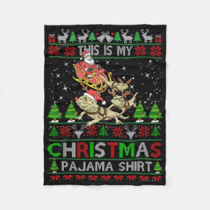 Das ist mein Weihnachtspyjama-Shirt Bärtiger Drach Fleecedecke