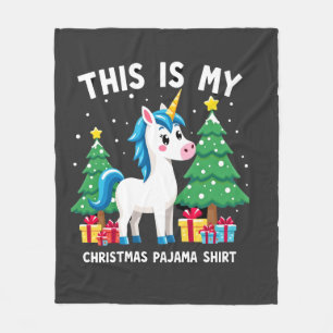 Das ist mein Weihnachtspyjama-Shirt Einhorn Xmas P Fleecedecke