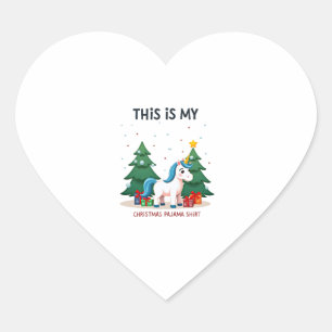 Das ist mein Weihnachtspyjama-Shirt Einhorn Xmas P Herz-Aufkleber