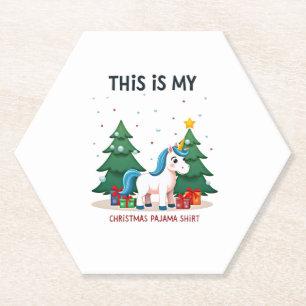 Das ist mein Weihnachtspyjama-Shirt Einhorn Xmas P Untersetzer