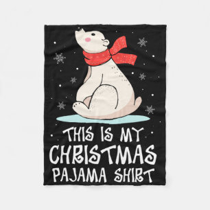 Das ist mein Weihnachtspyjama-Shirt Eisbär Lustig Fleecedecke