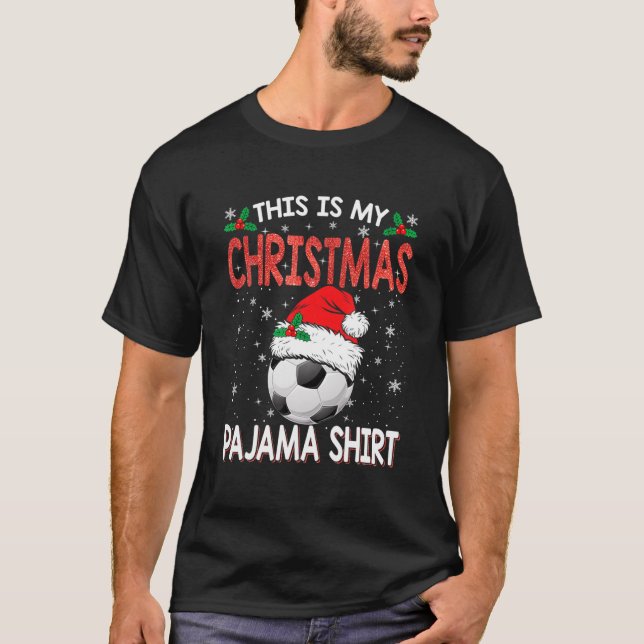 Das ist mein Weihnachtssoccer Pajama für Jungen, E T-Shirt (Vorderseite)