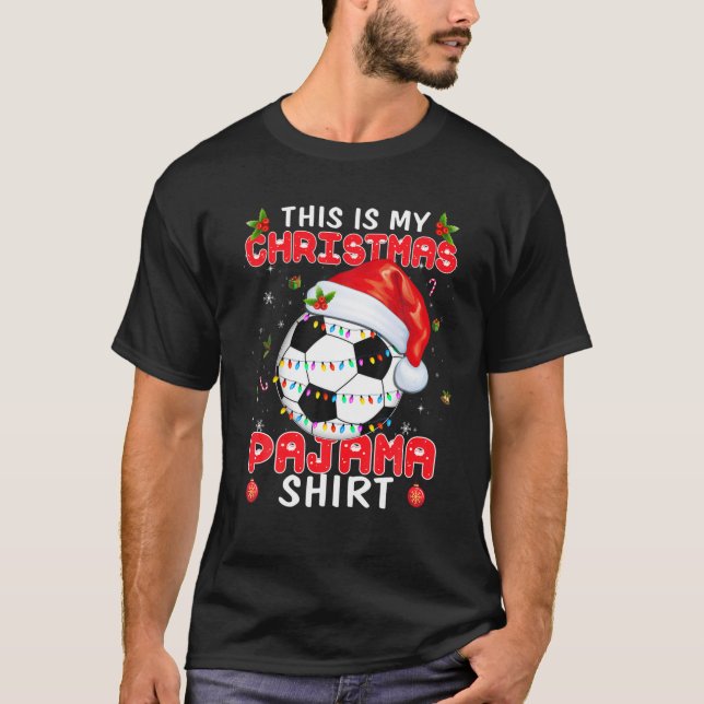 Das ist mein Weihnachtssoccer Pajama für Jungs Män T-Shirt (Vorderseite)