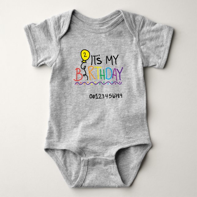 Das ist mein zweiter Geburtstag Baby Strampler (Vorderseite)