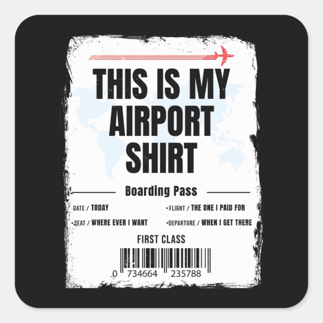 Das ist meine Airport Shirt Family Travel Quadratischer Aufkleber (Vorderseite)