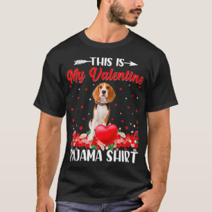 Das ist meine Beagle Dog Valentines Hearts Puppy L T-Shirt