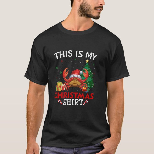 Das ist meine Crab-Weihnachtsmannmütze Weihnachten T-Shirt (Vorderseite)