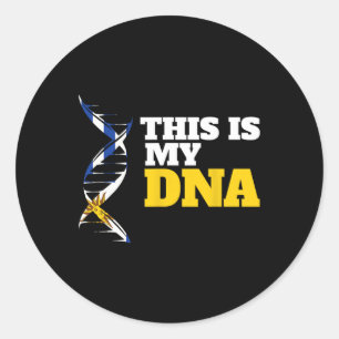 Das Ist Meine Dna Stolze Ukrainische Patriotische Runder Aufkleber