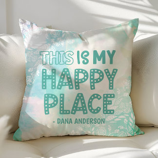 Das ist meine glückliche Stelle Wasserfarbenmonogr Kissen
