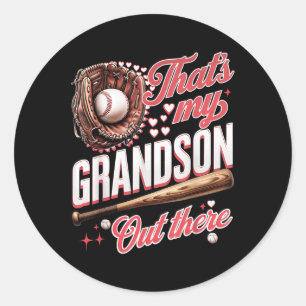 Das ist meine Großmutter da draußen Baseball-Großm Runder Aufkleber