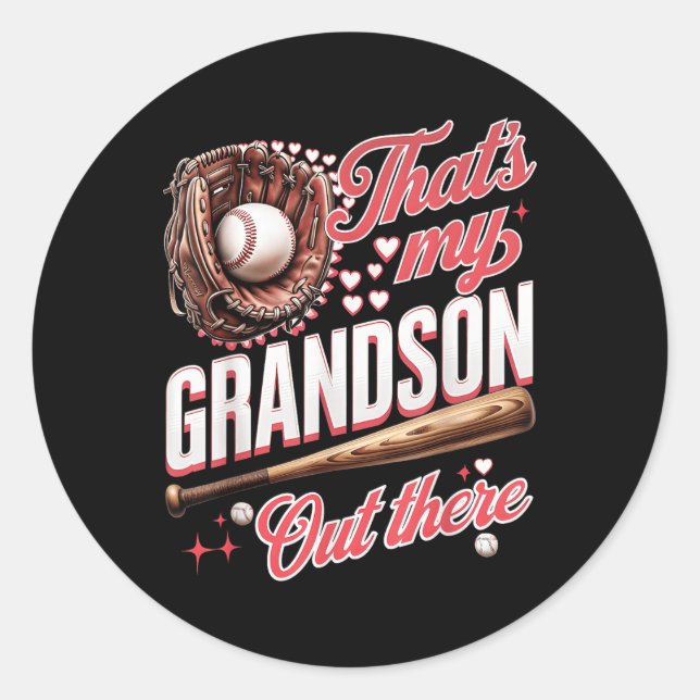 Das ist meine Großmutter da draußen Baseball-Großm Runder Aufkleber (Vorderseite)