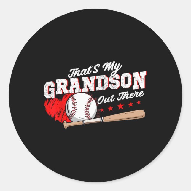 Das ist meine Großmutter da draußen Baseball-Moth Runder Aufkleber (Vorderseite)