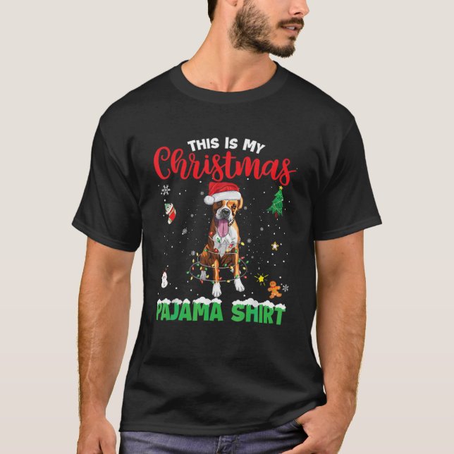 Das ist meine Pajama Boxer Weihnachtsmannmütze T-Shirt (Vorderseite)