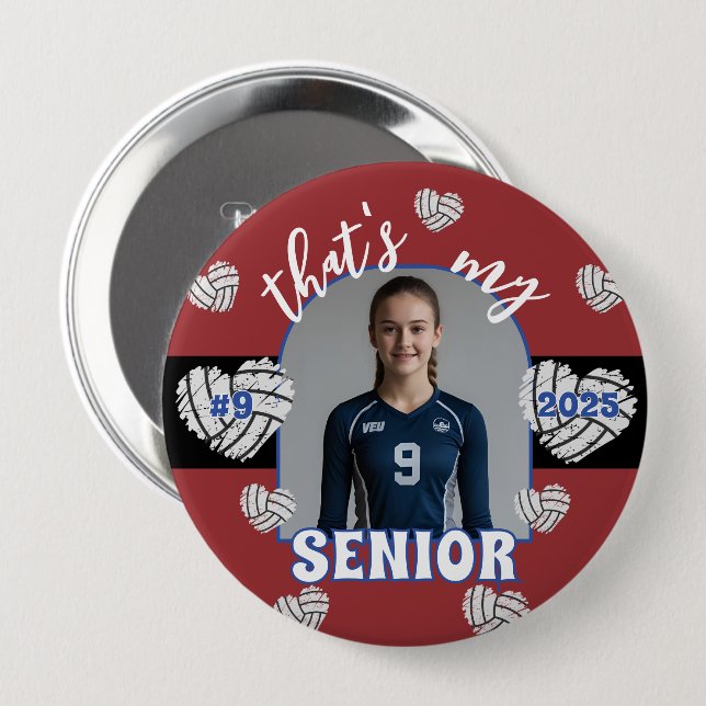 Das ist meine Senior Volleyball-Taste Button (Vorne & Hinten)