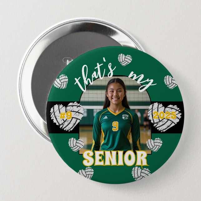 Das ist meine Senior Volleyball-Taste Button (Vorne & Hinten)