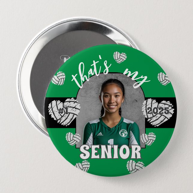 Das ist meine Senior Volleyball-Taste Button (Vorne & Hinten)