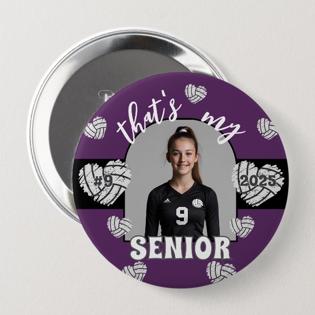 Das ist meine Senior Volleyball-Taste Button (Vorne & Hinten)