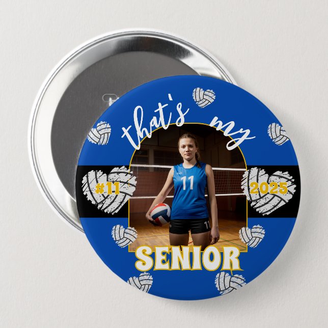 Das ist meine Senior Volleyball-Taste Button (Vorne & Hinten)
