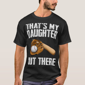 Das ist meine Tochter da draußen Baseball Mama Vat T-Shirt