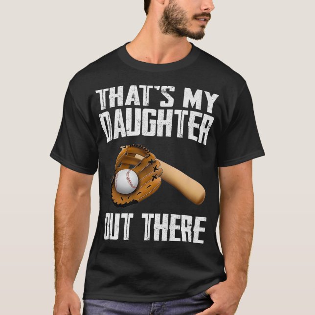 Das ist meine Tochter da draußen Baseball Mama Vat T-Shirt (Vorderseite)