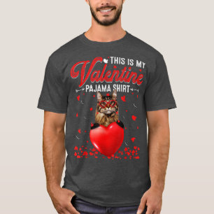 Das ist meine Valentine Pajama Maine Coon Cat T-Shirt