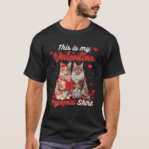 Das ist meine Valentine Pajama Maine Coon Cat T-Shirt