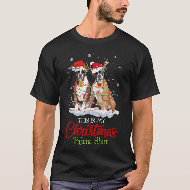 Das ist meine Weihnachts-Pajama Boxer-Dog-Weihnach T-Shirt (Vorderseite)