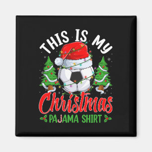 Das ist meine Weihnachts-Pajama-Shirt-Fußball-Weih Magnet